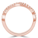 Round Lab Created Diamond Open Infinity Semi-Eternity Wedding Band Ring in Rose Gold (MVSXB1067-R)