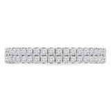 Round Lab Created Diamond Two-row Semi-Eternity Wedding Band Ring in White Gold (MVSXB1070-W)