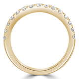 Round Lab Created Diamond Two-Row Semi-Eternity Wedding Band Ring in Yellow Gold (MVSXB1077-Y)