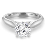 Round Diamond Cathedral Solitaire Engagement Ring in White Gold (MVS0009-W)