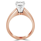 Round Diamond Reverse Tapered Cathedral Solitaire Engagement Ring in Rose Gold (MVS0019-R)
