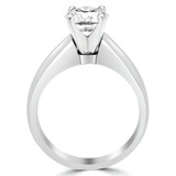 Round Diamond Reverse Tapered Cathedral Solitaire Engagement Ring in White Gold (MVS0019-W)