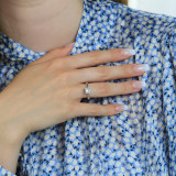 Princess Diamond Cathedral V-Prong Solitaire Engagement Ring in White Gold (MVS0040-W)