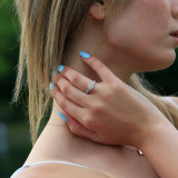 Princess Diamond V-Prong Solitaire with Accents Engagement Ring in White Gold (MVS0120-W)