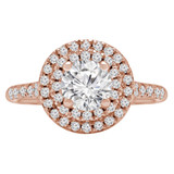 Round Diamond Cathedral Double Round Halo Engagement Ring in Rose Gold (MVS0160-R)
