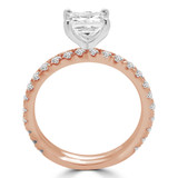 Princess Diamond Solitaire with Accents Engagement Ring and Wedding Band Set Ring in Rose Gold (MVS0169-R)