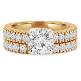Round Diamond Solitaire with Accents Engagement Ring and Wedding Band Set Ring in Yellow Gold (MVS0170-Y)