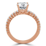 Round Diamond Two-Row Solitaire with Accents Engagement Ring in Rose Gold (MVS0181-R)