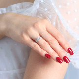 Princess Diamond Split-Shank Cathedral Solitaire with Accents Engagement Ring in White Gold (MVS0185-W)