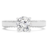 Round Diamond Vintage Solitaire Engagement Ring in White Gold (MVS0188-W)