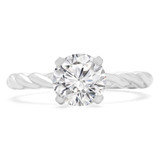 Round Diamond Twisted Solitaire Engagement Ring in White Gold (MVS0191-W)