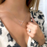 Round Diamond Cathedral Open Bridge Round Halo Engagement Ring in White Gold (MVS0199-W)