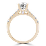 Round Diamond Split-Shank Cathedral Solitaire with Accents Engagement Ring in Yellow Gold (MVS0242-Y)