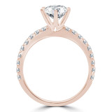 Round Diamond 6-Prong Solitaire with Accents Engagement Ring in Rose Gold (MVS0243-R)