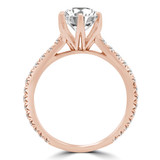 Round Diamond Cathedral 6-Prong Solitaire with Accents Engagement Ring in Rose Gold (MVS0245-R)