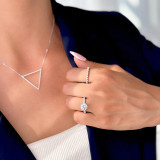 Round Diamond 6-Prong Hidden Halo Solitaire with Accents Engagement Ring in White Gold (MVS0250-W)