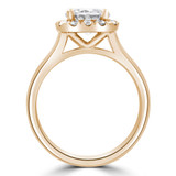 Round Diamond Cathedral Cushion Halo Engagement Ring in Yellow Gold (MVS0263-Y)