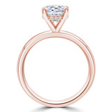 Round Diamond Hidden Halo Solitaire with Accents Engagement Ring in Rose Gold (MVS0276-R)