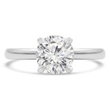 Round Diamond Hidden Halo Solitaire with Accents Engagement Ring in White Gold (MVS0276-W)