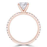 Round Diamond Solitaire with Accents Engagement Ring in Rose Gold (MVS0294-R)
