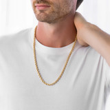 Hollow Rope Chain Necklace in Yellow Gold  (MDVSC0001)