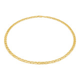 Hollow Flat Mariner Chain Necklace in Yellow Gold  (MDVSC0016)