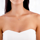 0.62 CTW Round Lab Created Diamond Bezel Set Halo Necklace With an IGI Certified 0.5 CT VS1 D Center in 14K Rose Gold (MVSNH2001-50-R)