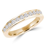 Round Diamond Channel Set Semi-Eternity Wedding Band Ring in Yellow Gold (MVSXB1081-Y)