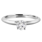 Round Lab Created Diamond Knife Edge Solitaire Engagement Ring in White Gold (MVSS1002-W)