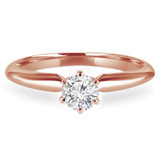Round Lab Created Diamond Tappered Knife Edge Solitaire Engagement Ring in Rose Gold (MVSS1003-R)