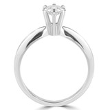 Round Lab Created Diamond Tappered Knife Edge Solitaire Engagement Ring in White Gold (MVSS1003-W)