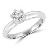 Round Lab Created Diamond 6-Prong Solitaire Engagement Ring in White Gold (MVSS1009-W)