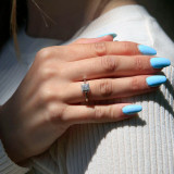 Princess Lab Created Diamond Square Halo Engagement Ring in White Gold (MVSS1024-W)