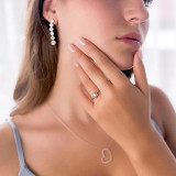 Princess Lab Created Diamond Square Halo Engagement Ring in White Gold (MVSS1024-W)