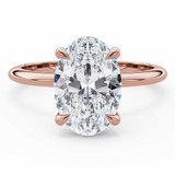 3/5 CT Oval Diamond Solitaire Engagement Ring in 14K Rose Gold (MD220398)