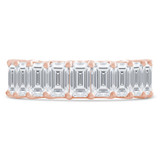 5 4/5 to 7 1/3 CTW Full Eternity Emerald Lab Created Diamond Anniversary Wedding Band Ring in Rose Gold (MVSAR1018-R)