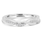 Round Diamond Infinity Semi-Eternity Wedding Band Ring in White Gold (MVSXB0015-W)