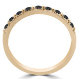 Round Black Diamond Semi-Eternity Wedding Band Ring in Yellow Gold (MVSXB0020-Y)