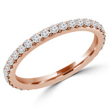 Round Diamond Semi-Eternity Wedding Band Ring in Rose Gold (MVSXB0048-R)