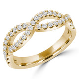 Round Diamond Open Infinity Semi-Eternity Wedding Band Ring in Yellow Gold (MVSXB0067-Y)