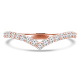 Round Diamond Chevron Semi-Eternity Wedding Band Ring in Rose Gold (MVSXB0068-R)