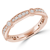 Round Diamond 3/4 Way Semi-Eternity Wedding Band Ring in Rose Gold (MVSXB0074-R)