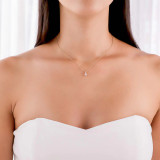 Round Diamond 4-Prong Solitaire with Accents Pendant in 14K Yellow Gold (MVSP0005-Y)