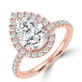 Pear Lab Created Diamond 3-Prong Open Bridge Halo Engagement Ring in Rose Gold (MVSLG1575-R)