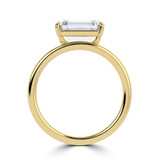 Emerald Lab Created Diamond Offset Center Stone Open Bridge Solitaire Engagement Ring in Yellow Gold (MVSLG1481-Y)