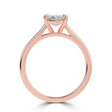 Marquise Lab Created Diamond Cathedral Solitaire Engagement Ring in Rose Gold (MVSLG1416-R)