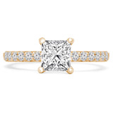 1 1/8 CTW Princess Diamond Solitaire with Accents Engagement Ring in 14K Yellow Gold (MD240432)
