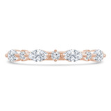 4/5 CTW Marquise Lab Created Diamond  3/4 Way Alternating Shape Shared-prong Semi-Eternity Anniversary Wedding Band Ring in 14K Rose Gold (MD250415)