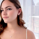 1 1/20 CTW Round Lab Created Diamond  4-Prong Stud Earrings in 14K White Gold (MD250424)