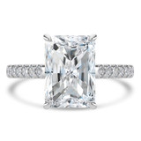 3 1/4 CTW Radiant Lab Created Diamond  Open Bridge Cathedral Solitaire with Accents Ring in 14K White Gold (MD250438)